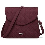 Vuch Crossbody torba Byrsa Intrecciato Wine Red, 20 x 24 cm Slike