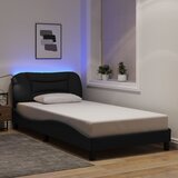  Okvir kreveta s LED-om bez madraca Hvar crni 100x200 cm od tkanine | shoptok.hr