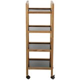 Wenko Crna/u prirodnoj boji kupaonska polica od masivnog bagrema 35x101,5 cm Fondi – | shoptok.hr