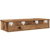 vidaXL Stenska polica s predali starinski les 100x37,5x19 cm inž. les | Shoptok.si