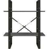 Ormarić za knjige s 2 razine sivi 60x30x70 cm masivna borovina | shoptok.hr