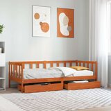  Dnevna postelja 3 pcs Voskast rjav Masivno borovo les, (5000121227) | Shoptok.si