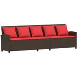  Vrtna sofa 5-sjed s jastucima smeđi poliratan | shoptok.hr