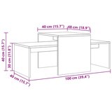  Stolić za kavu boja hrasta 100 x 48 x 40 cm konstruirano drvo | shoptok.hr