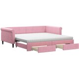  Dnevni krevet na razvlačenje ružičasti 100 x 200 cm baršunasti | shoptok.hr