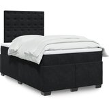  The Living Store Box spring postelja z vzmetnico črna 120x190 cm žamet - Box Spring Postelja, (21488471) Cene