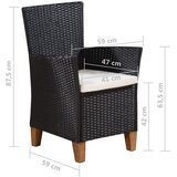  9-dijelni vrtni blagovaonski set od poliratana crno smeđi | shoptok.hr