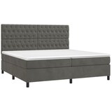  Krevet s oprugama i madracem tamnosivi 200x200 cm baršunasti | shoptok.hr