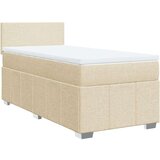vidaXL Krevet s oprugama i madracem krem 90 x 190 cm od tkanine | shoptok.hr