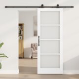vidaXL Drsna vrata s kompletom opreme 'ORKDAL'Bela 78x202 cm, Notranja vrata s steklom 'ORKDAL'Bela 78x202x4 cm | Shoptok.si