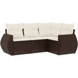  4-dijelni set vrtnih sofa od poliratana s jastucima smeđi | shoptok.hr