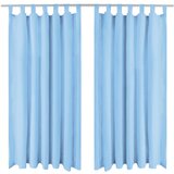 Furnova Zavese iz mikro satena 2 kosa z zankami 140x225 cm turkizne, (21917518) | Shoptok.si