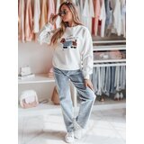 DStreet Bluza damska oversize z haftem DOGSWEETY biała | Shoptok.si