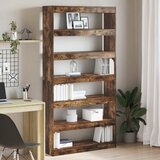 vidaXL Rjava knjižna polica Rjava Les, obdelan 100 x 30 x 198 cm | Shoptok.si