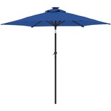  Vrtni suncobran s čeličnom šipkom LED azurnoplavi 225x225x212cm | shoptok.hr