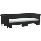  Dnevni krevet na razvlačenje s madracima crni 80x200 cm baršun | shoptok.hr