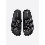 SEASTAR Black women's flip-flops decorated with three stripes | Shoptok.si