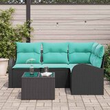  Sjedeća garnitura za vrt 5 kom. Crna i Tirkizna poliratan 179 x 124 x 85 cm | shoptok.hr