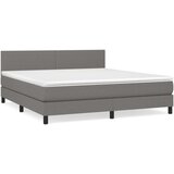  Box spring postelja z vzmetnico temno siva 180x200 cm blago, (20789925) | Shoptok.si