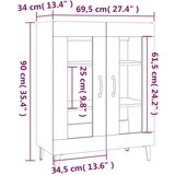  Komoda boja hrasta sonome 69 5 x 34 x 90 cm konstruirano drvo | shoptok.hr
