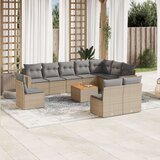 vidaXL 11-dijelni set vrtnih sofa od poliratana s jastucima bež | shoptok.hr