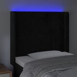  LED uzglavlje crno 93x16x118/128 cm baršunasto | shoptok.hr