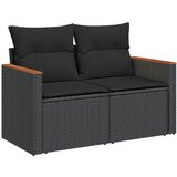  The living store vrtni kavč dvosed z blazinami črn poli ratan - vrtni kavč, (21444013) | Shoptok.si