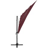  Suncobran s 4 razine i aluminijskom šipkom bordo 250 x 250 cm | shoptok.hr