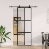 vidaXL Drsna vrata z opremo 76x205 cm kaljeno steklo in aluminij | Shoptok.si