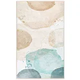 kremno bela/turkizna pralna preproga 120x180 cm puddle –
