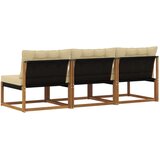 3 Komad Srednja sofa za van Čvrsto drvo akacije Prirodna - Prirodno i bež 3x srednje | shoptok.hr