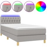  box spring s madracem LED svjetlosivi 90x200 cm tkanina | shoptok.hr