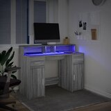  Radni stol s LED svjetlima siva boja hrasta 120x55x91 cm drveni | Eponuda.ba