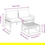 vidaXL Vrtna sedežna garnitura 3 pcs Antracitna Jeklo | Shoptok.si