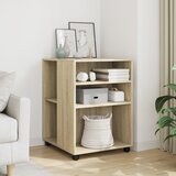 Furnova Stranska mizica s kolesi sonoma hrast 55x60x78 cm inžen. les, (21915836) Cene