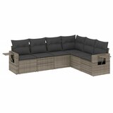  6-dijelni set vrtnih sofa od poliratana s jastucima sivi | shoptok.hr