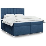 The Living Store Box spring postelja z vzmetnico modra 200x200 cm blago - Box Spring Postelja, (21428296) Cene