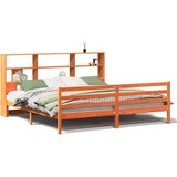 vidaXL Krevet s regalom za knjige bez madraca 200x200 cm masivno drvo | shoptok.hr