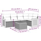  6-dijelni set vrtnih sofa od poliratana s jastucima sivi | shoptok.hr