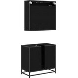  Set namještaja za kupaonicu 2 pcs Crni hrast Konstruirano drvo | shoptok.hr