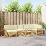  Set vanjskih sofa 8 kom. Bijela i krem Poliester | shoptok.hr