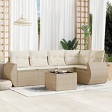 vidaXL 6-dijelni set vrtnih sofa s jastucima bež od poliratana | shoptok.hr