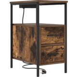 vidaXL Nočna omarica Dimljeni hrast 30 x 48 x 61 cm Konstruiran les | Shoptok.si
