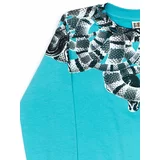 Fashionhunters Turquoise boys' sweatshirt with print