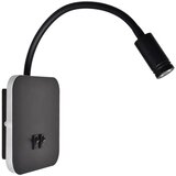  LED fleksibilna zidna lampica BASE LED/8W+LED/2W/230V crna/srebrna | Eponuda.com