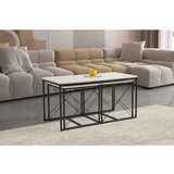 Hanah home defne - black, marble blackmarble coffee table set | ePonuda.com