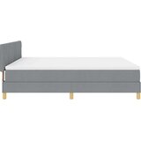  LED Box Spring Krevet Svijetlo siva 180 x 200 cm tkanina | shoptok.hr