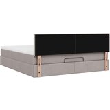  Otomanski krevet s madracem smeđesivi 160x200cm od tkanine | shoptok.hr