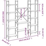 vidaXL Knjižna polica črna 155,5x24x166,5 cm inženirski les | Shoptok.si