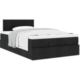 vidaXL Otomanski posteljni okvir z vzmetnico črn 120x190 cm blago Cene